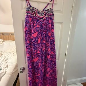 Lilly Pulitzer Pink and Blue Maxi Dress